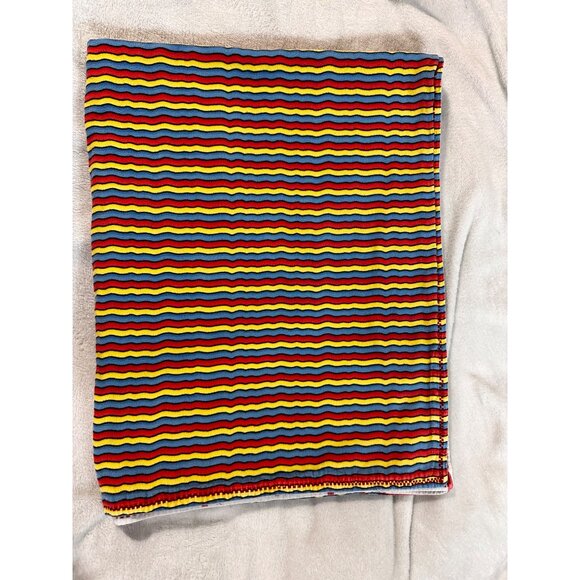 Dinosaurs & Striped Reversible Baby Blanket Cotton 40 x 30 No Tag EUC READ - Picture 6 of 11
